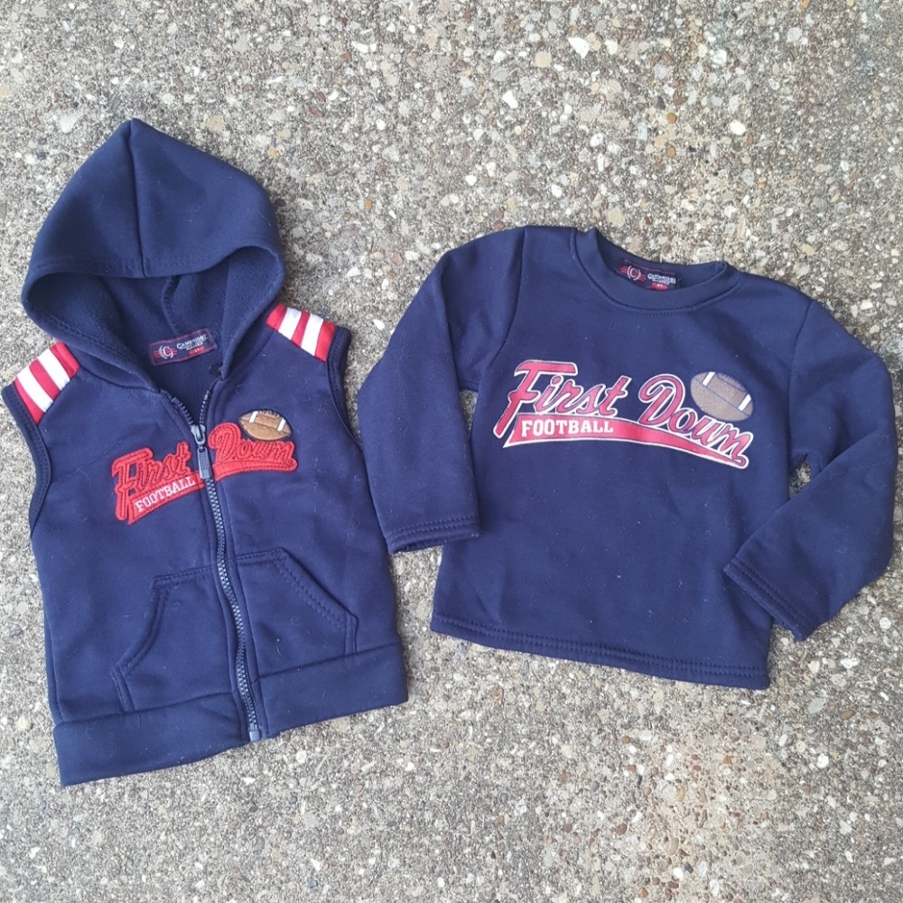 Toddler Boys First Down Football Sweatshirt Set 2T